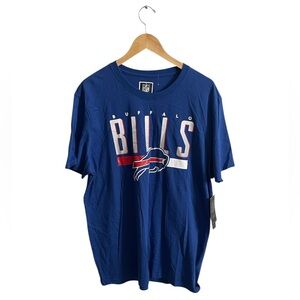 NFL Team Apparel Buffalo Bills Football T-Shirt Mens XL Blue Graphic Tee 2 sides